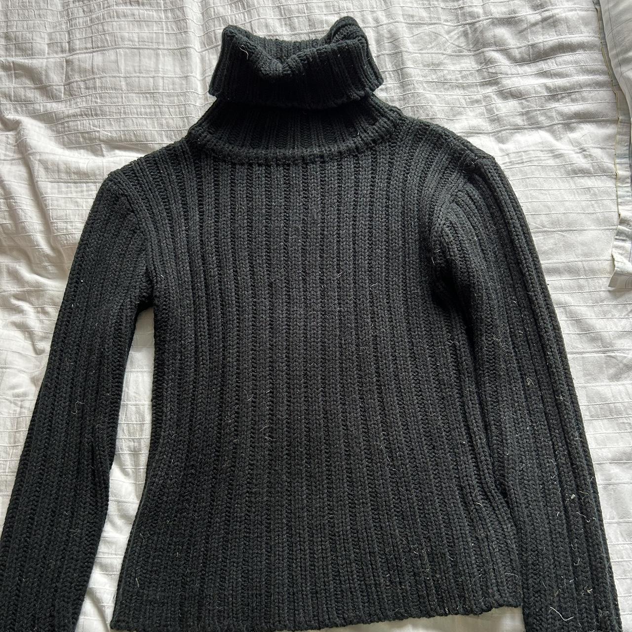 Beautiful thick knit black turtle neck! A snug fit... - Depop