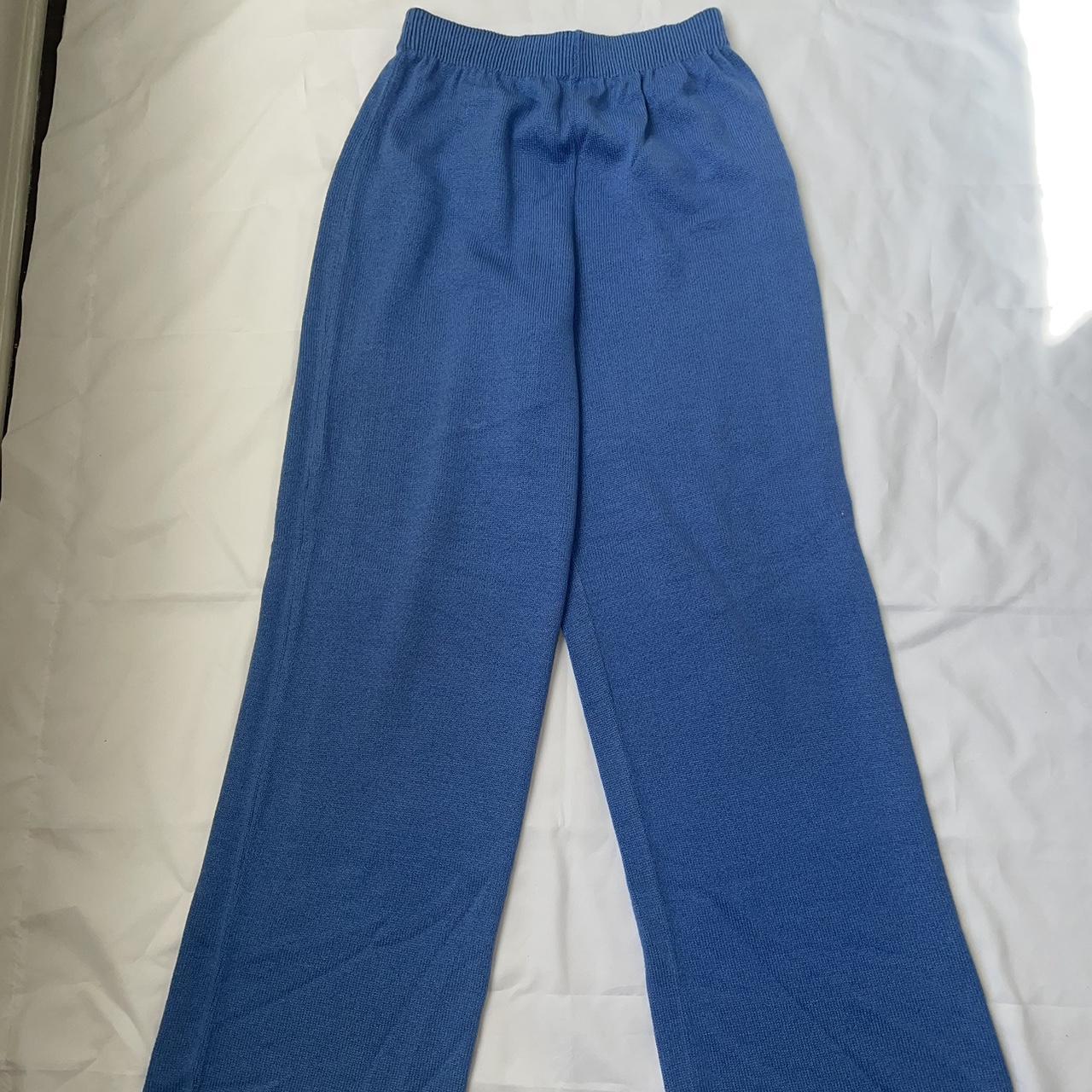 Blue knit pants Super comfy Size small - Depop