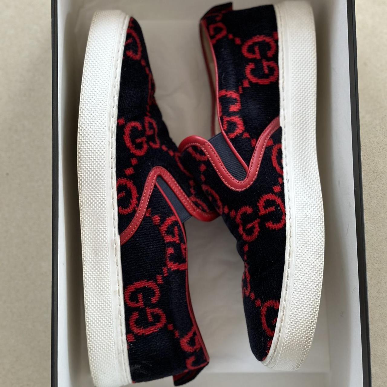 Gucci Blue Terrycloth GG Slip-on Sneakers in Red for Men