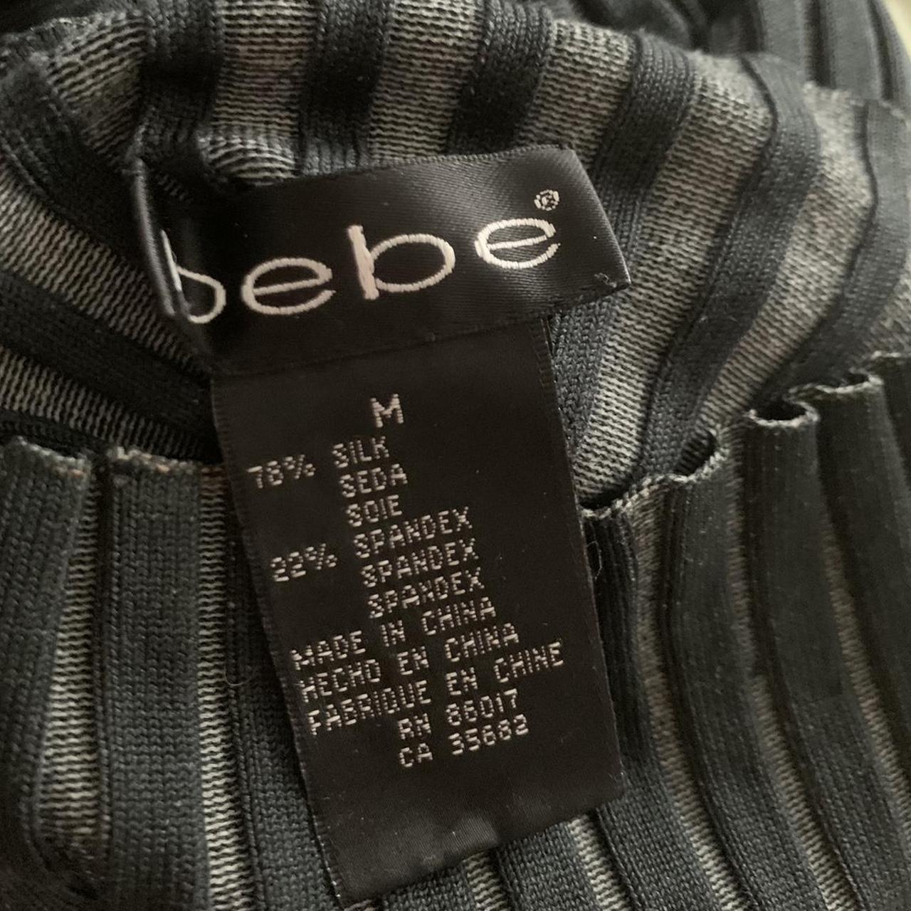 Vintage Bebe Black Ribbed Turtle Neck Long... - Depop