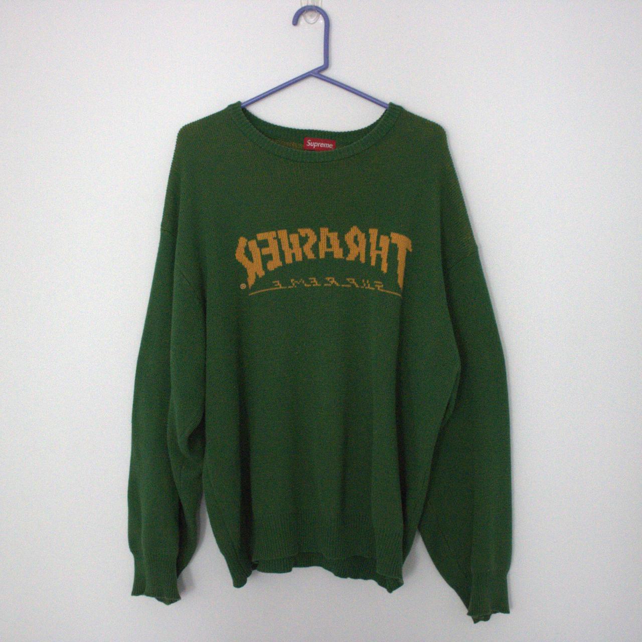 Supreme Thrasher Green Sweater (Reverse Text) comes...