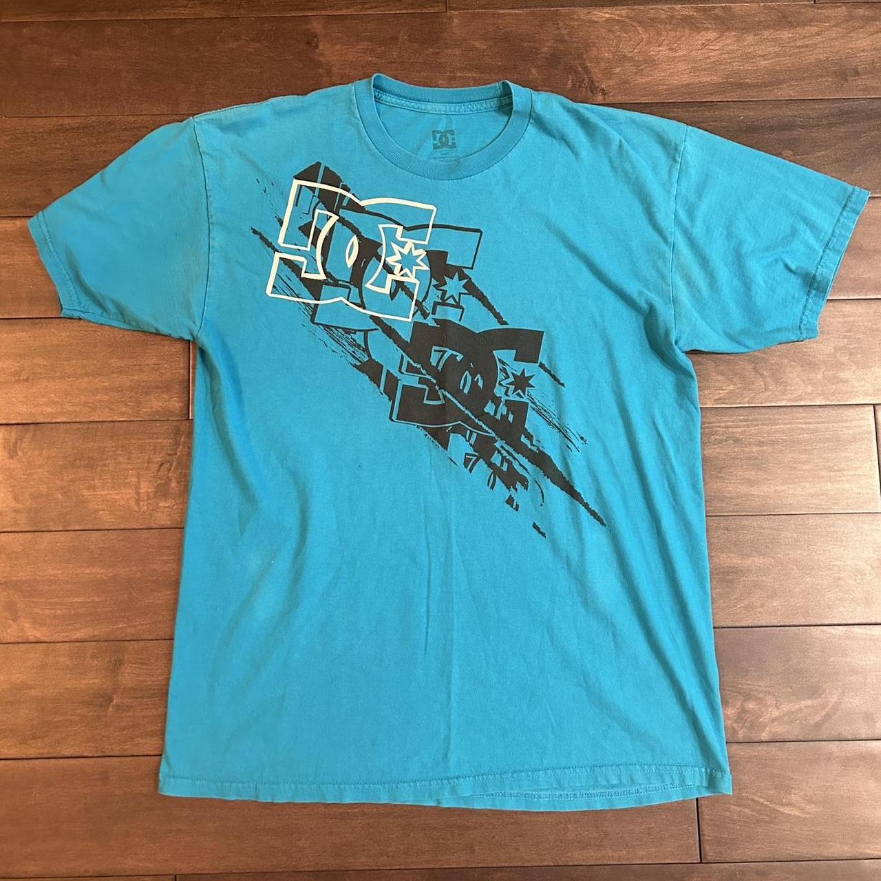 Cool blue dc shirt Size large Condition good send... Depop