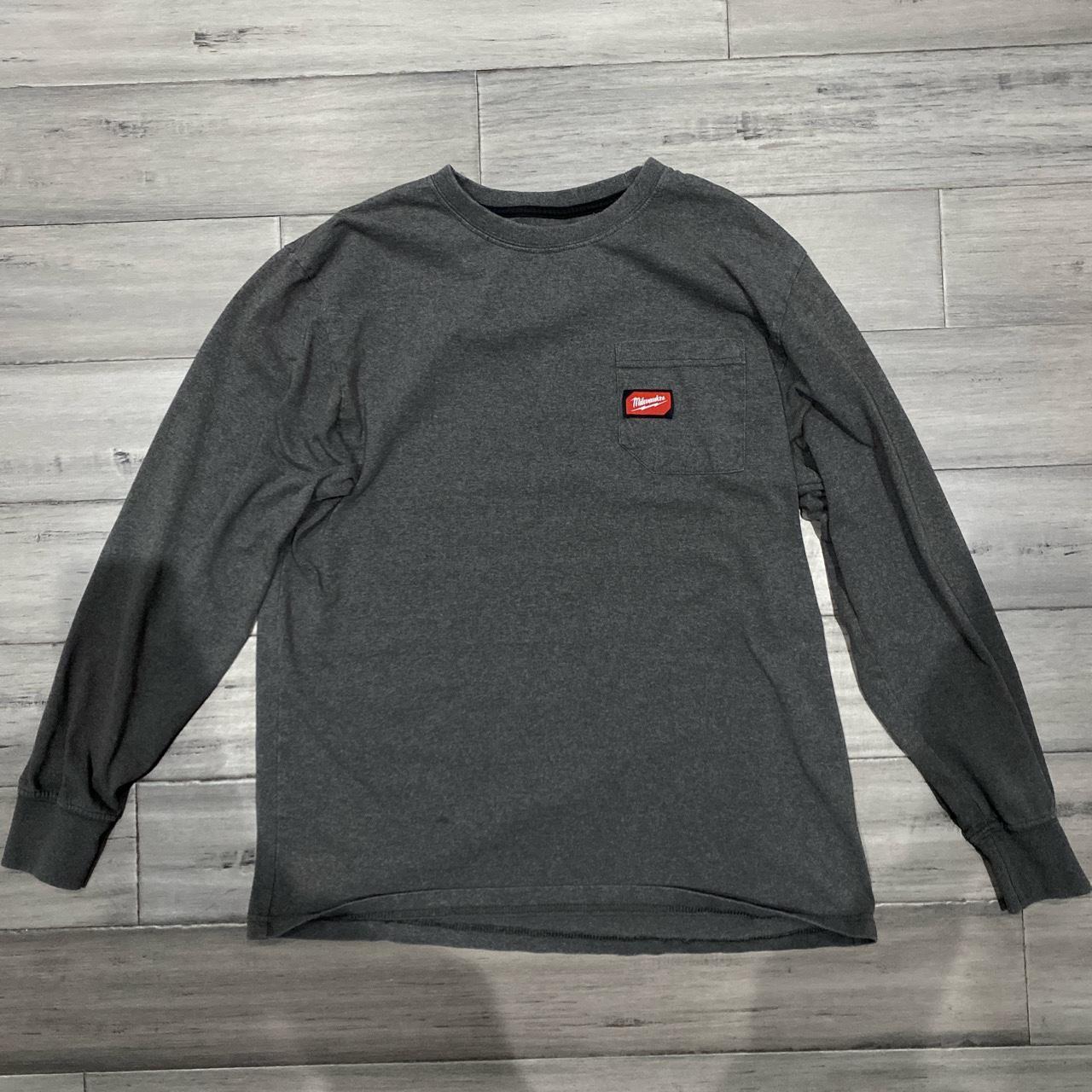 Milwaukee grey long sleeve Size L #workwear... - Depop