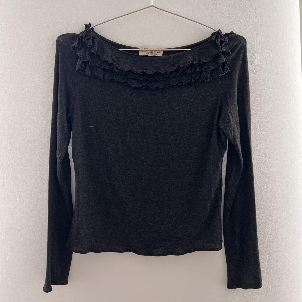 Blumarine by Anna Molinari dark gray off shoulder... - Depop