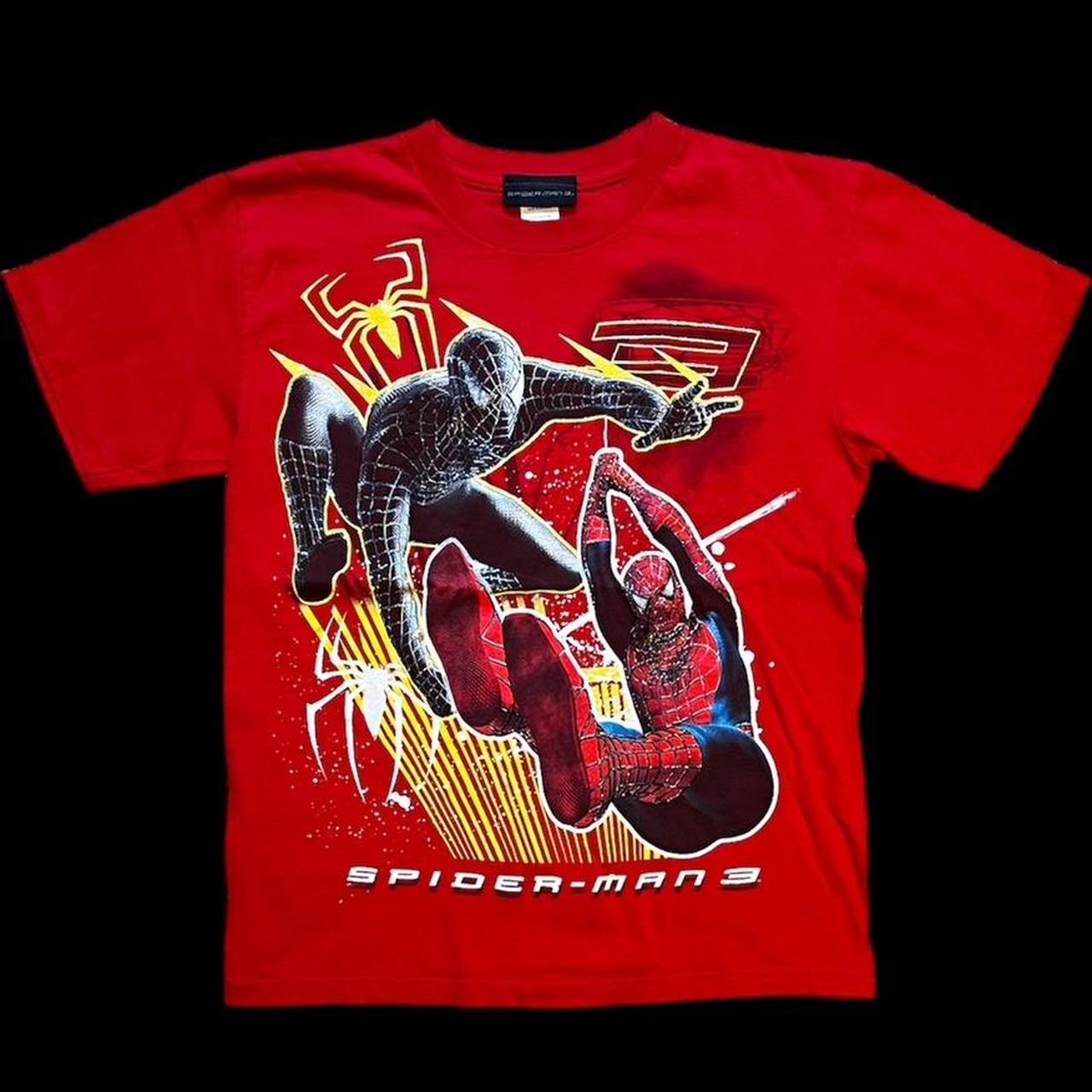 SPIDER-MAN 3 2007 black/red suit t shirt with 3D... - Depop