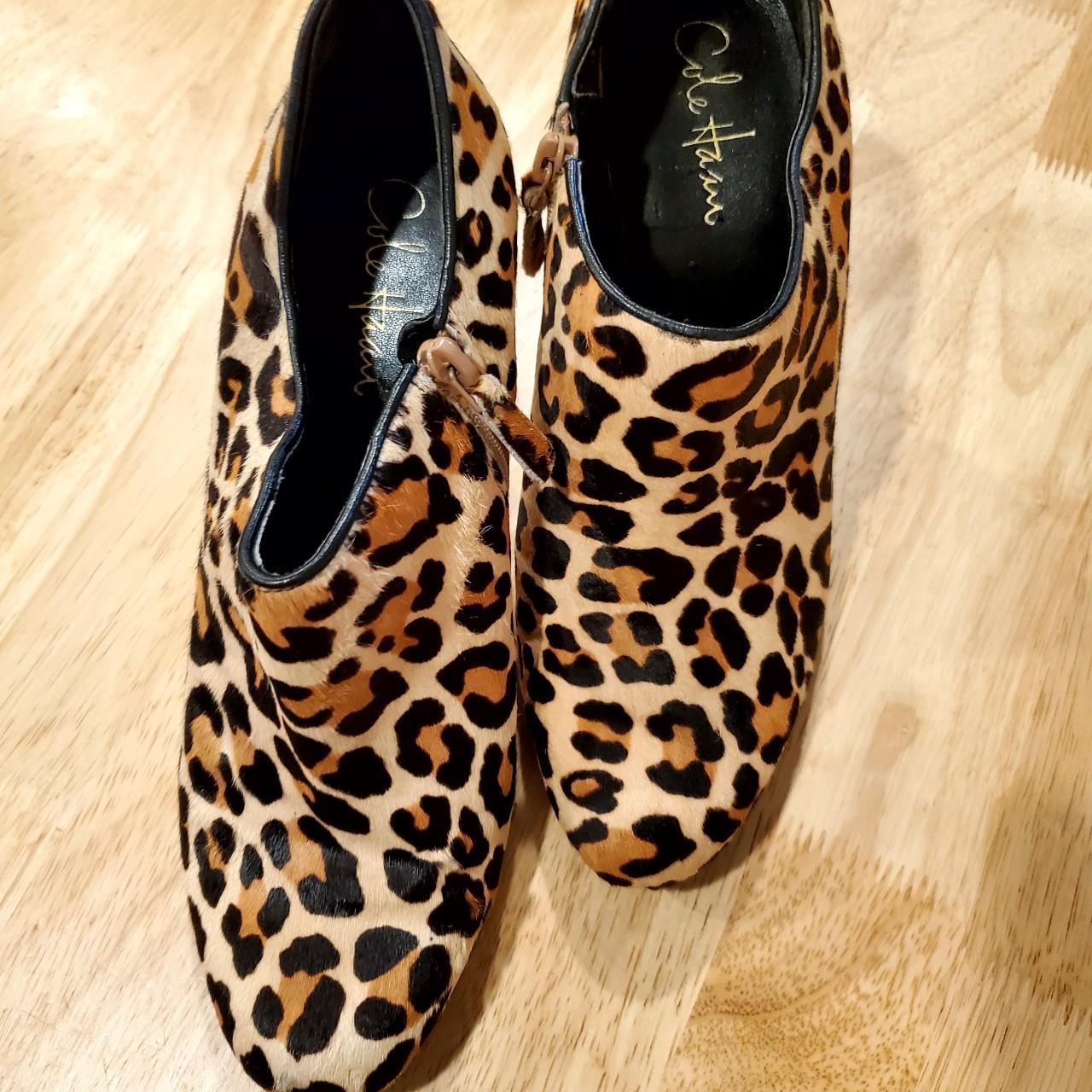 cole haan leopard booties