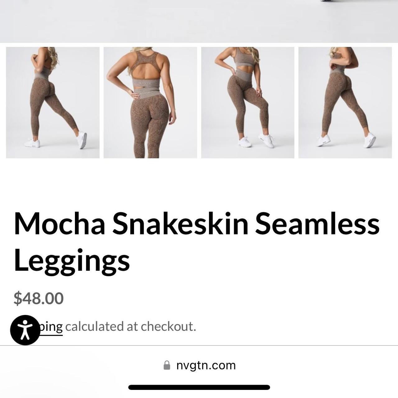 NVGTN Snakeskin Seamless Leggings Mocha Size Medium