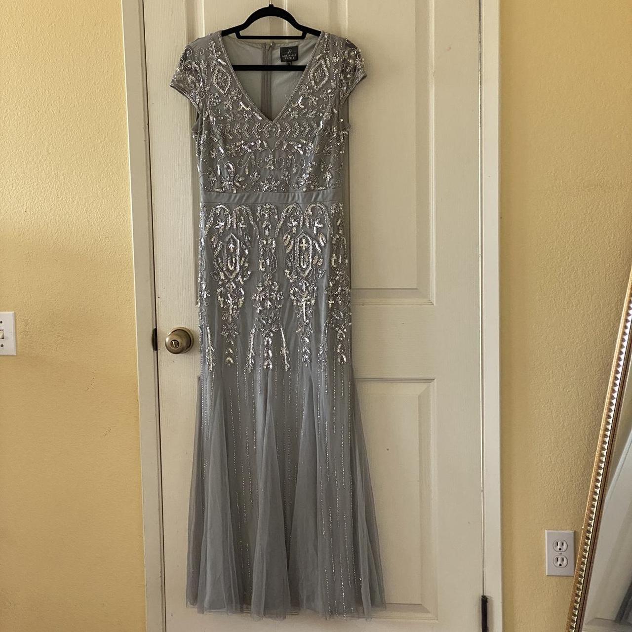 Embellished formal gown. Adrianna Papell dress Depop