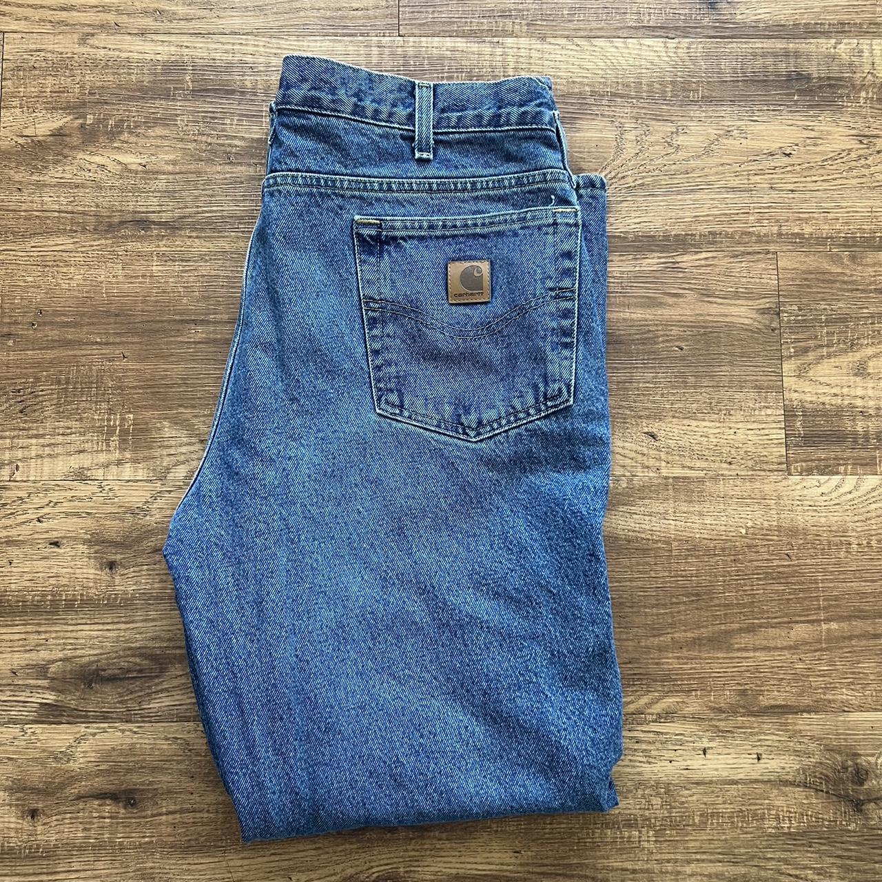 Vintage Carhartt Fleece Lined Jeans Size 36x30... - Depop