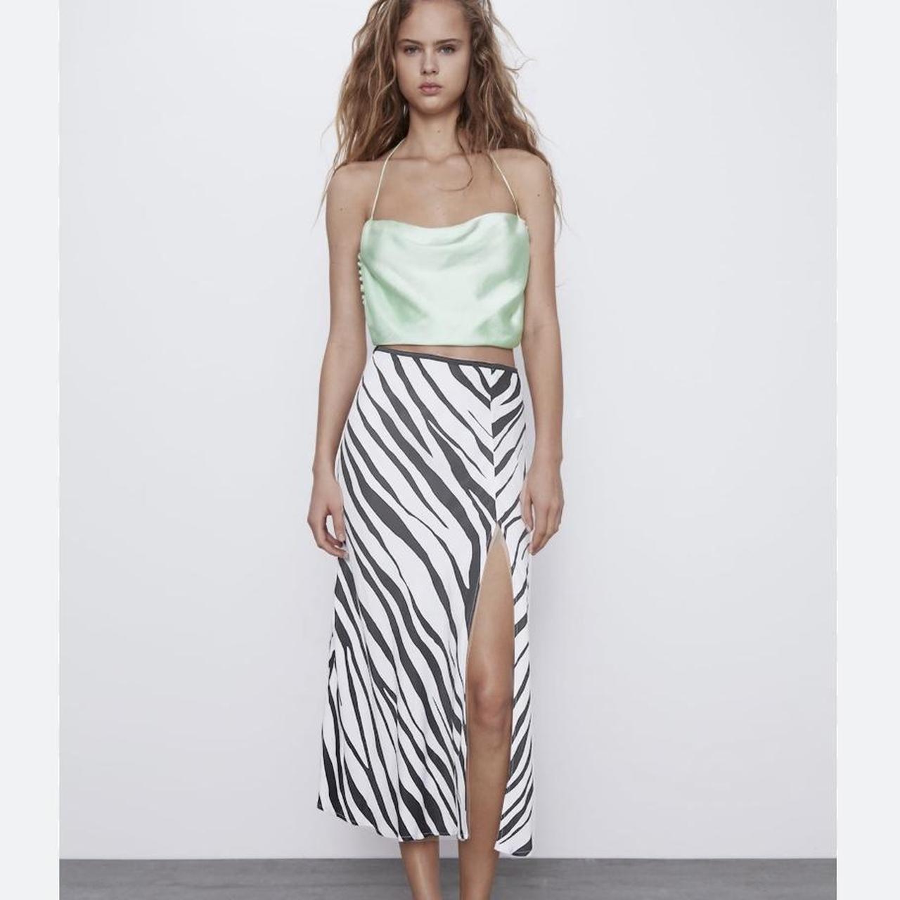 Zara zebra print midi skirt with Depop