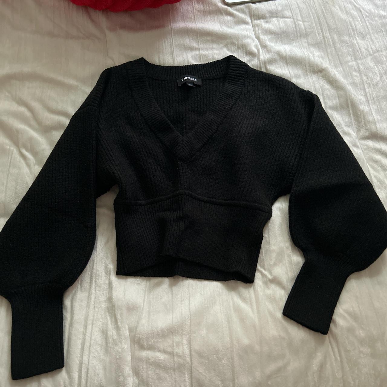 Express Women's Sweater Black XS – Express Black cropped