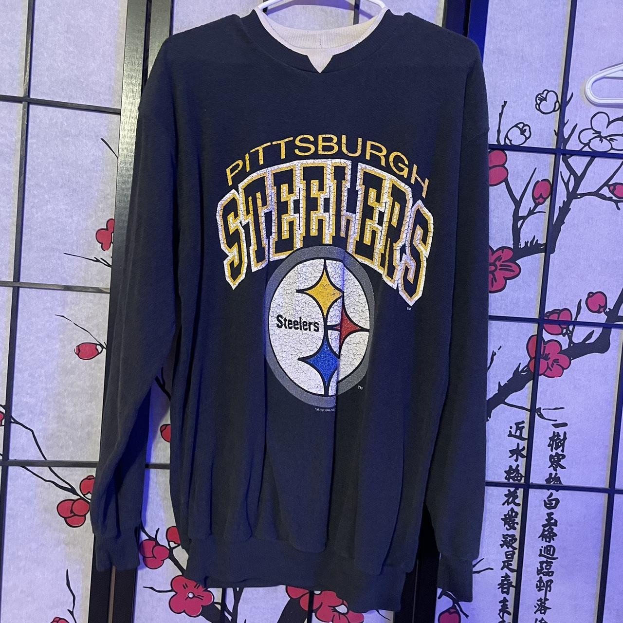 Vintage Pittsburgh Steelers hooded sweatshirt - Depop