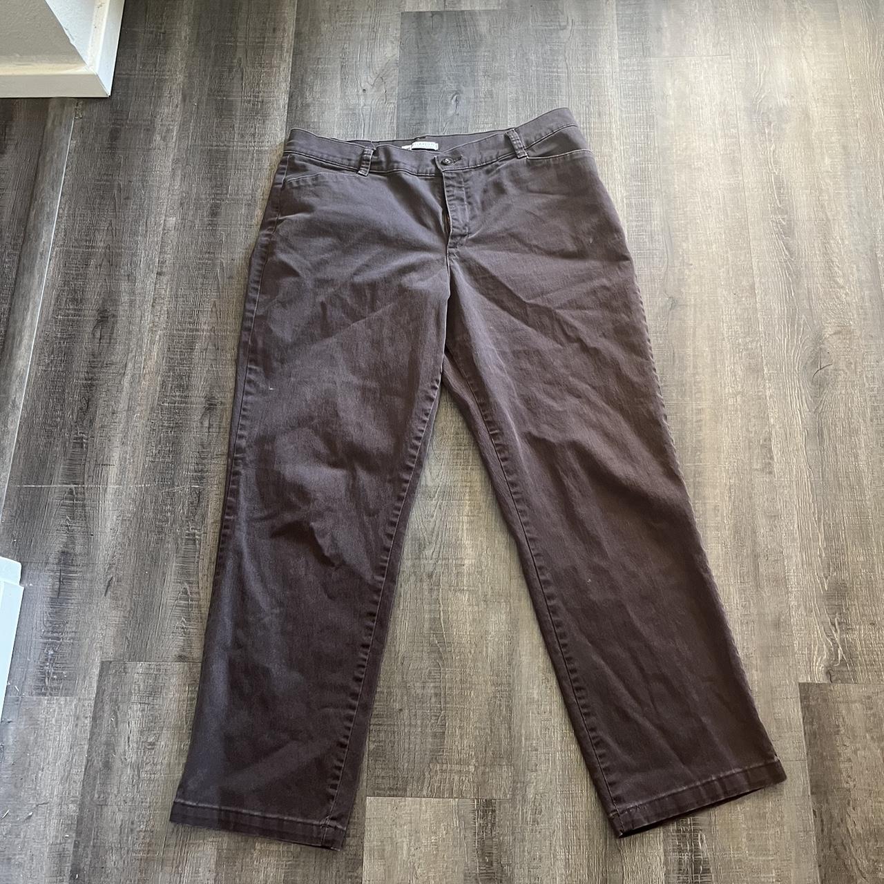 lee relaxed fit brown chino pants. size woman 18.... - Depop