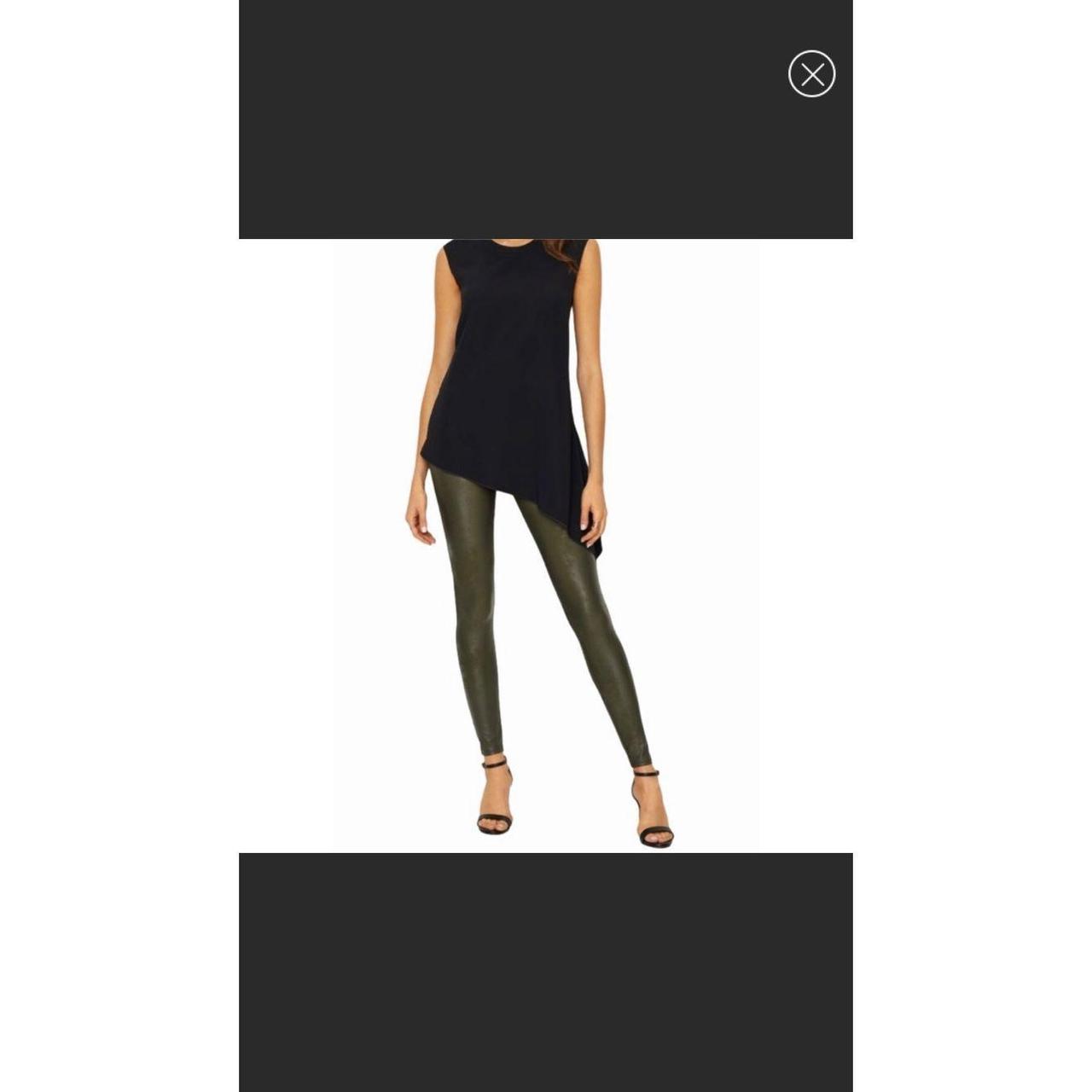 Olive Faux Leather Leggings NEVER WORN! Skinny / - Depop