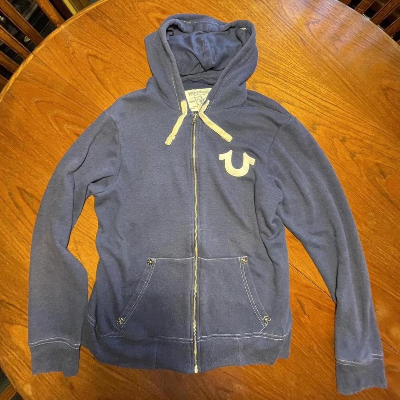 Y2K True Religion Zip up hoodie condition: very... - Depop