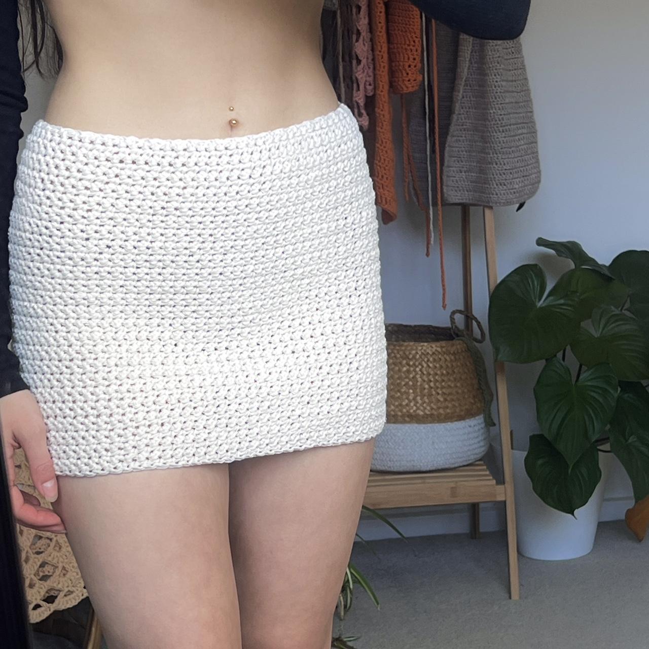 Crochet mini skirt in vanilla 🤍 This piece was... - Depop