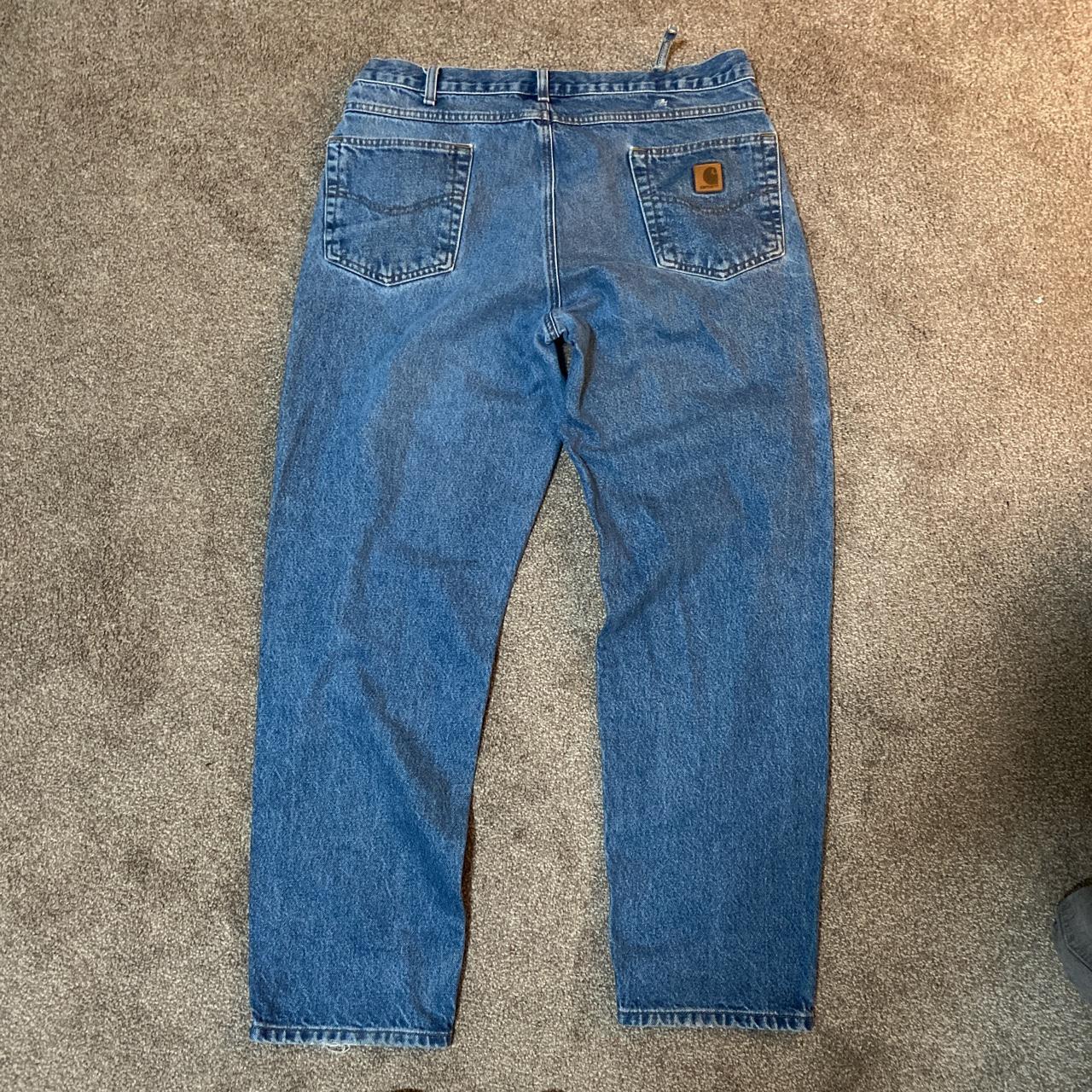 Carhartt Leather Tag Work Jeans -38x32 -good... - Depop