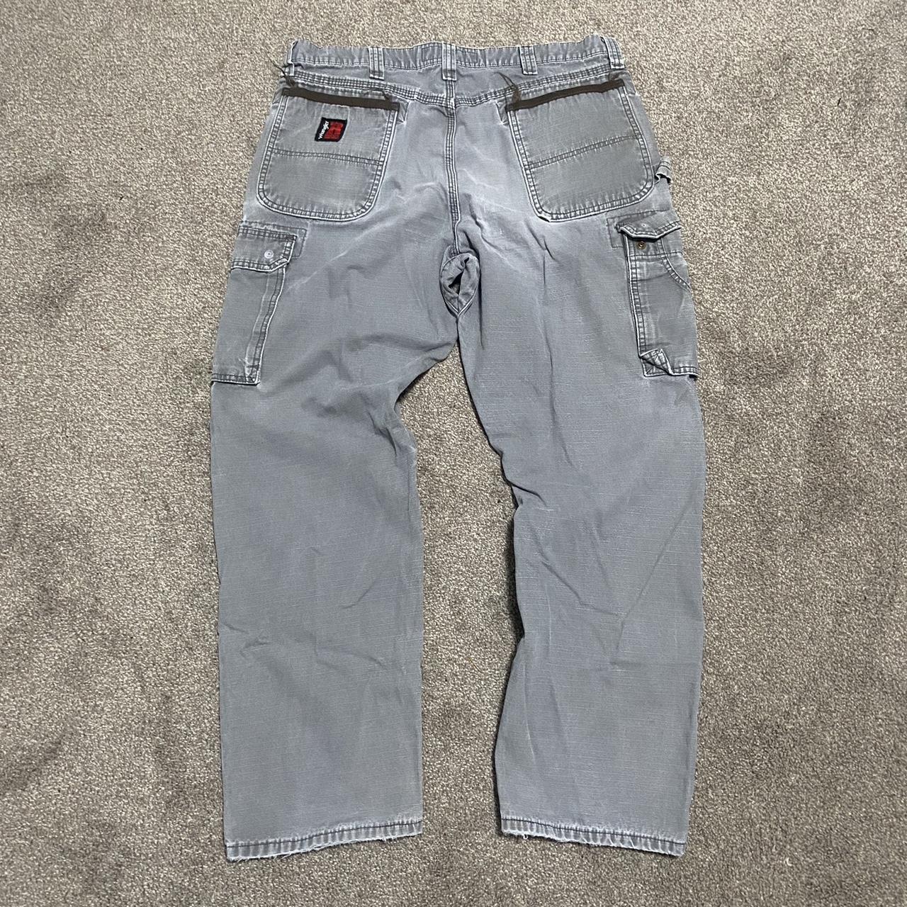 Wrangler Riggs Grey Double Knee - 38x32 - Great... - Depop