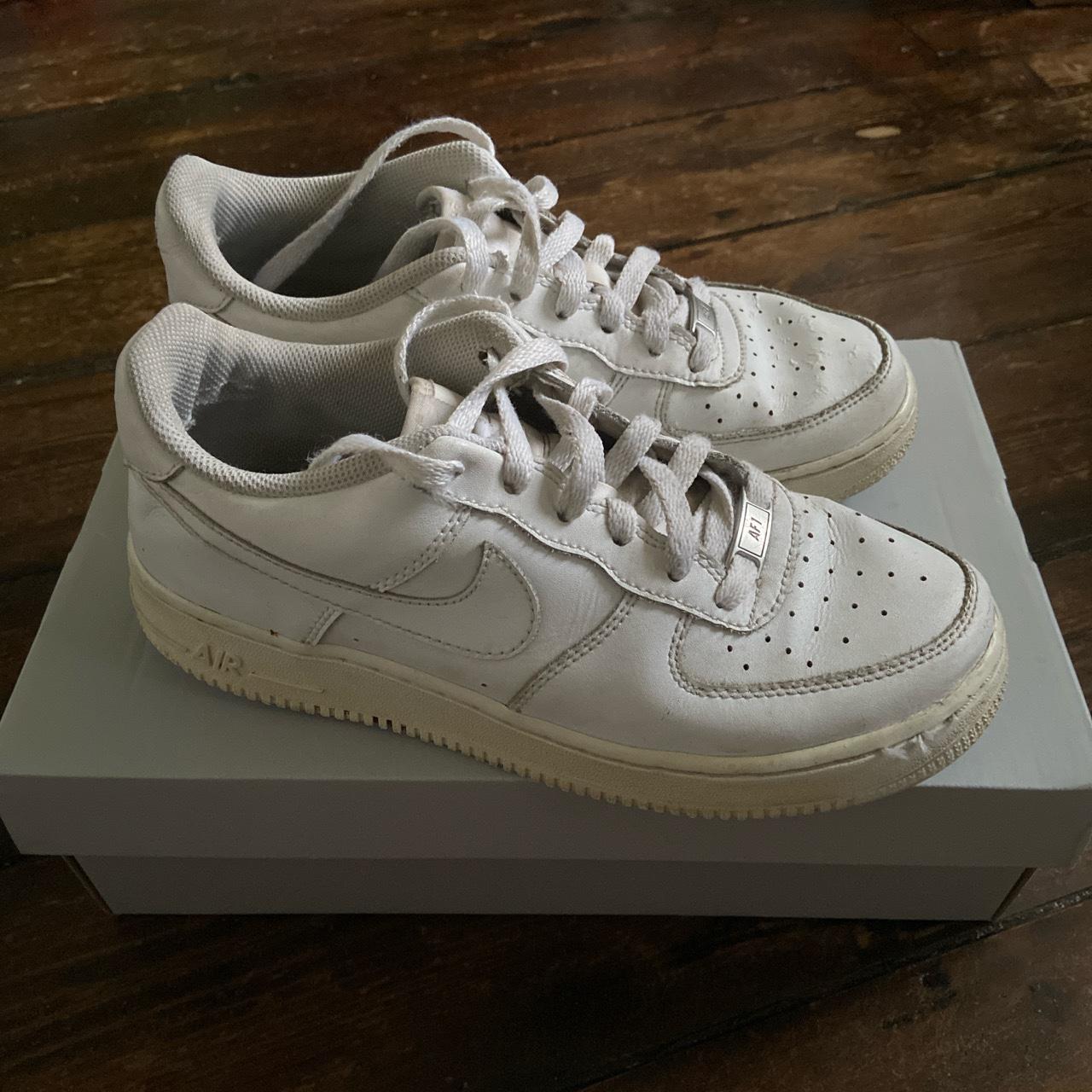 White Air Force Ones Size 6 UK Good for summer Used... - Depop