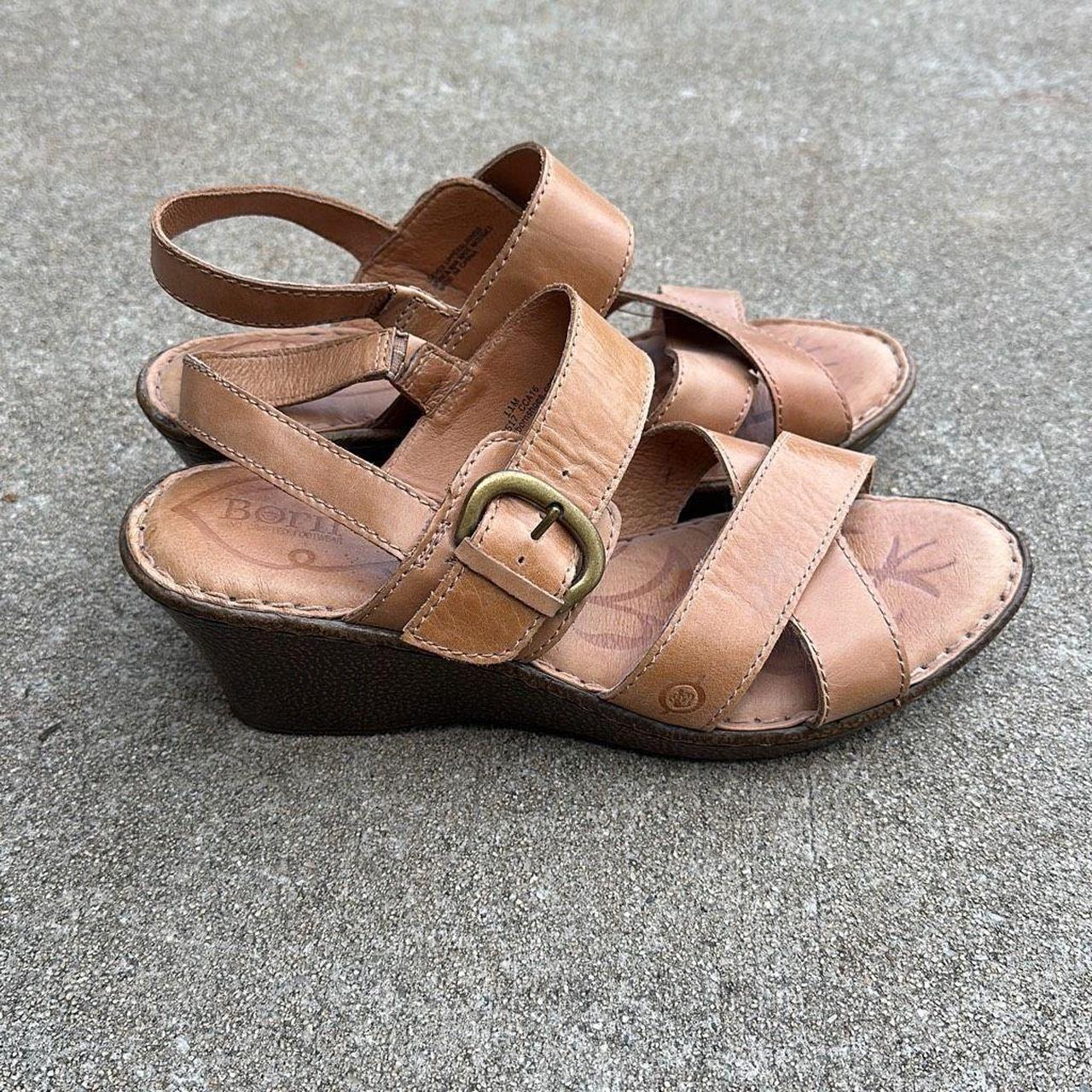 Born leather wedge sandals on sale