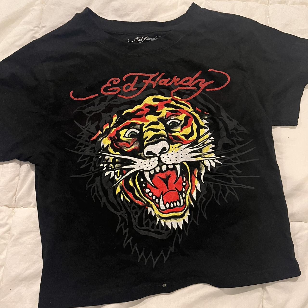 Ed hardy cropped baby tee #edhardy #urbanoutfitters... - Depop