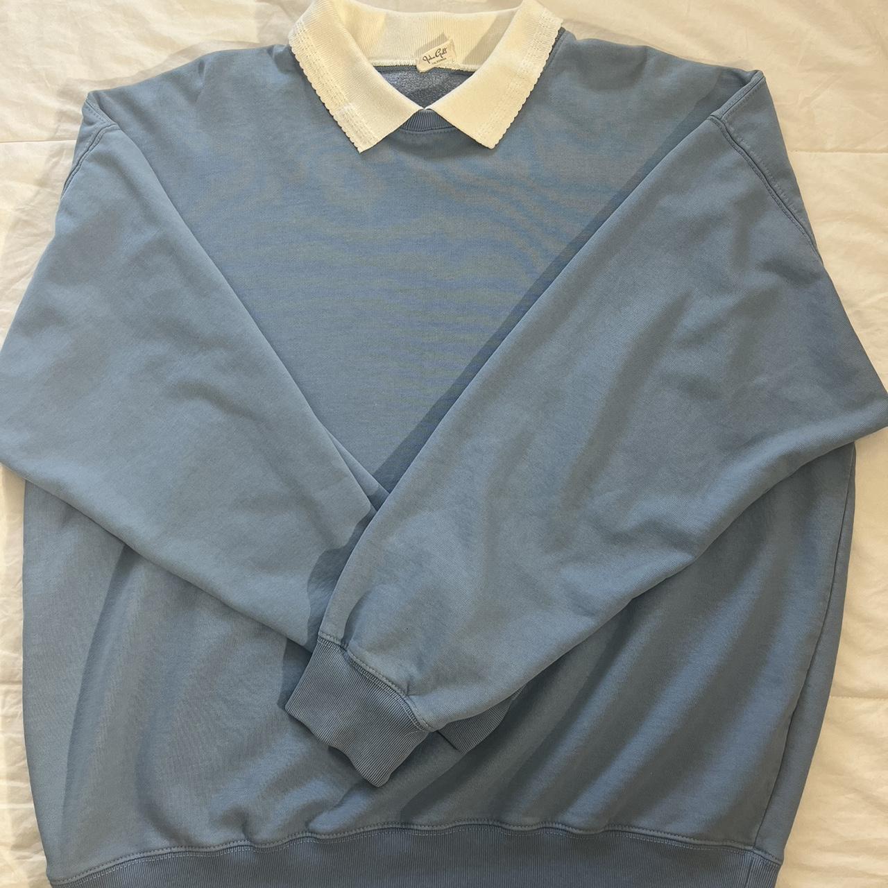 John Galt/Brandy Melville Blue Crewneck With Built... - Depop