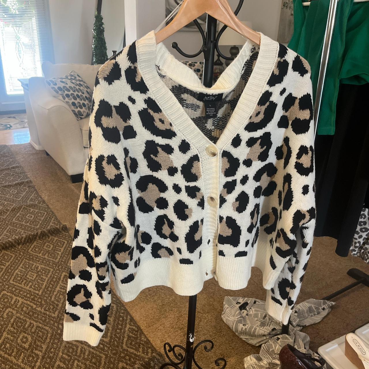 Cheetah print cardigan Depop