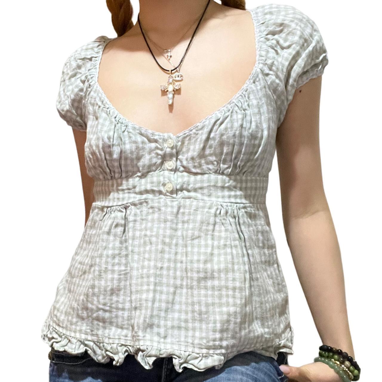 Brandy Melville Green Gingham Blair Top 💚☁️ ☁️ go to... Depop