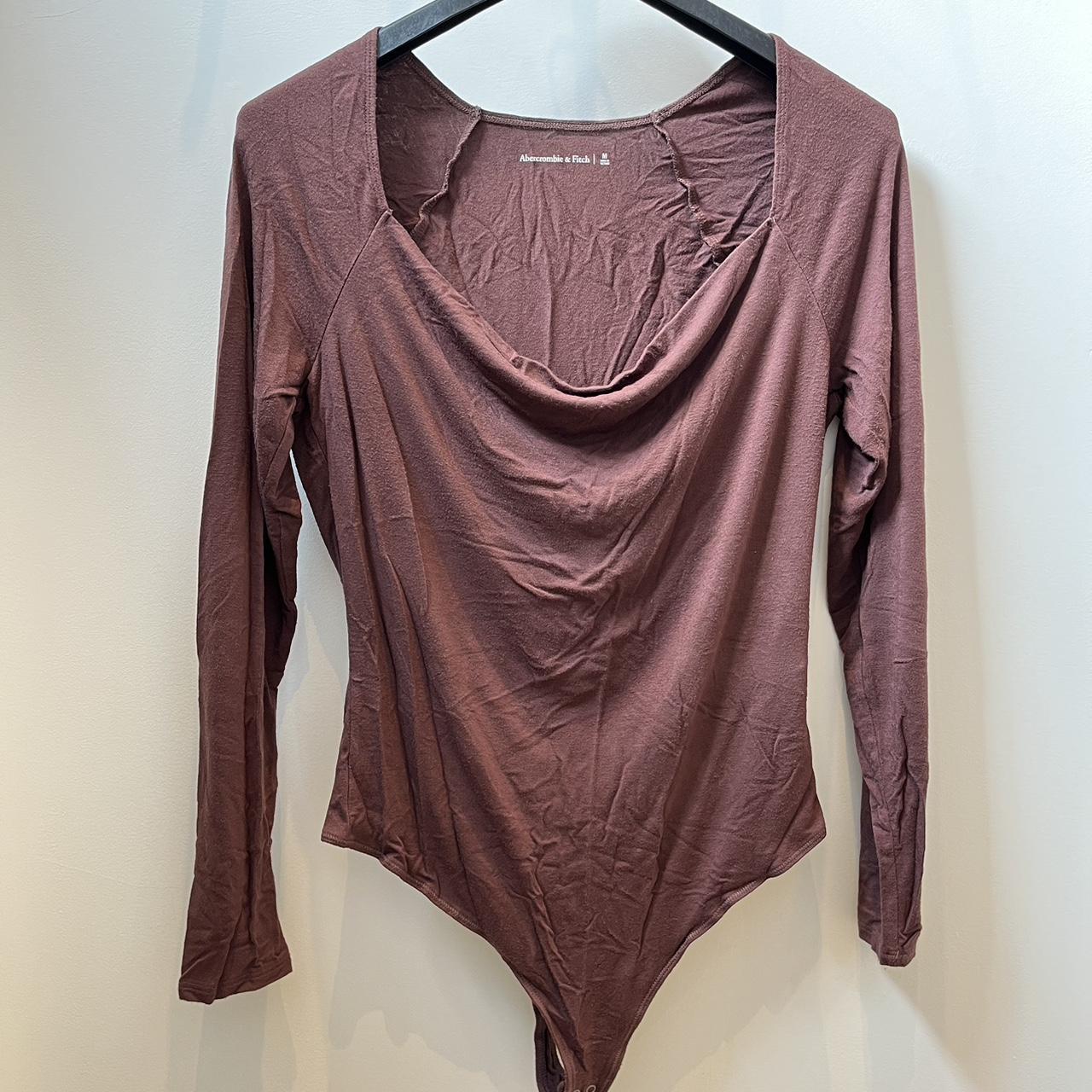 Abercrombie bodysuit in dusty rose pink/red with... Depop