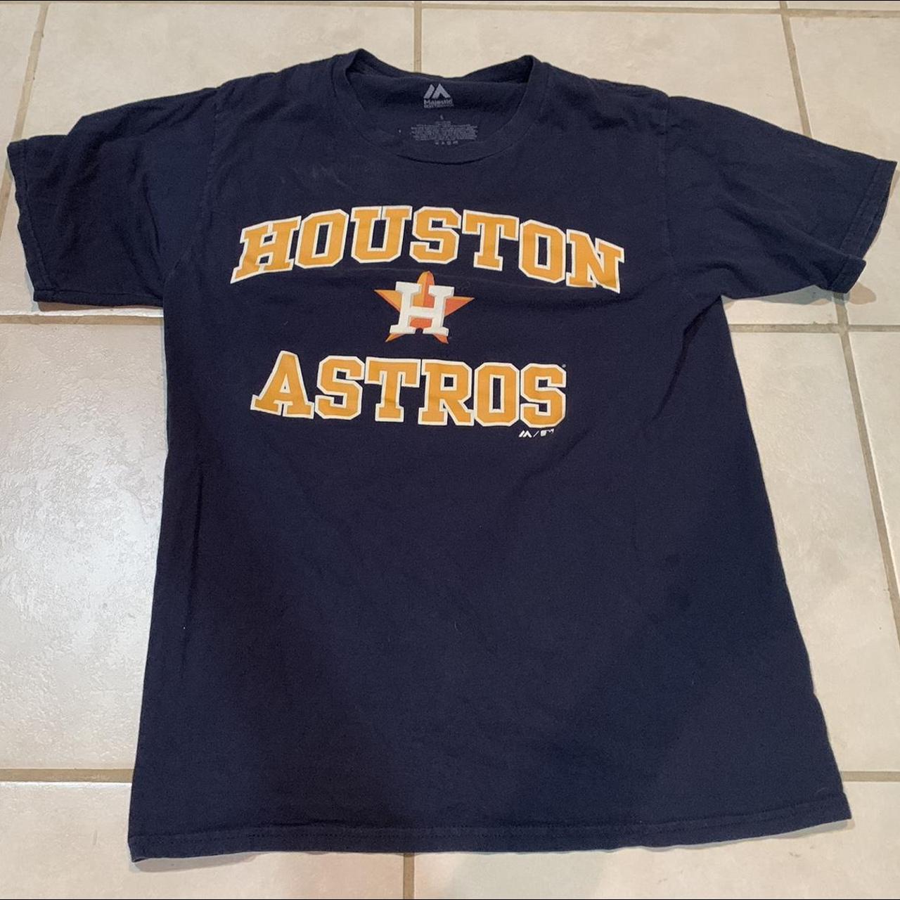Rare Vintage 90s Houston Astros Navy Blue & Gold - Depop