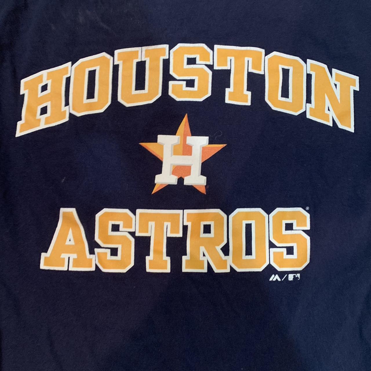 Rare Vintage 90s Houston Astros Navy Blue & Gold - Depop