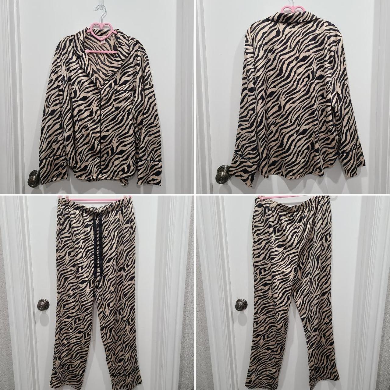 Victoria s Secret Zebra Print Satin Pj Set Size L Depop