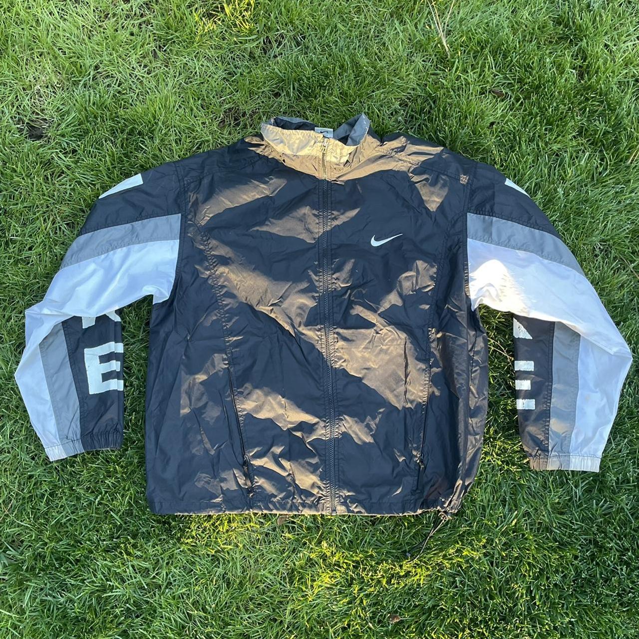 Vintage Black and white Nike windbreaker good... Depop