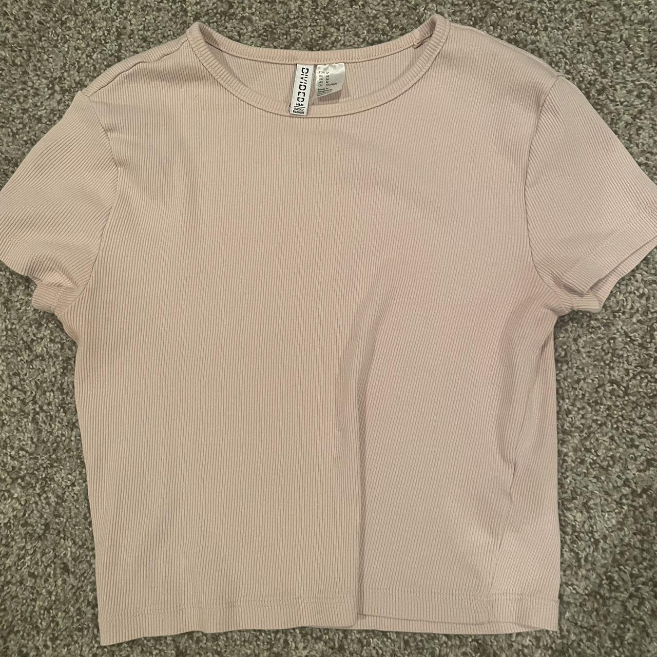 H&M Women's Pink Crop-top | Depop