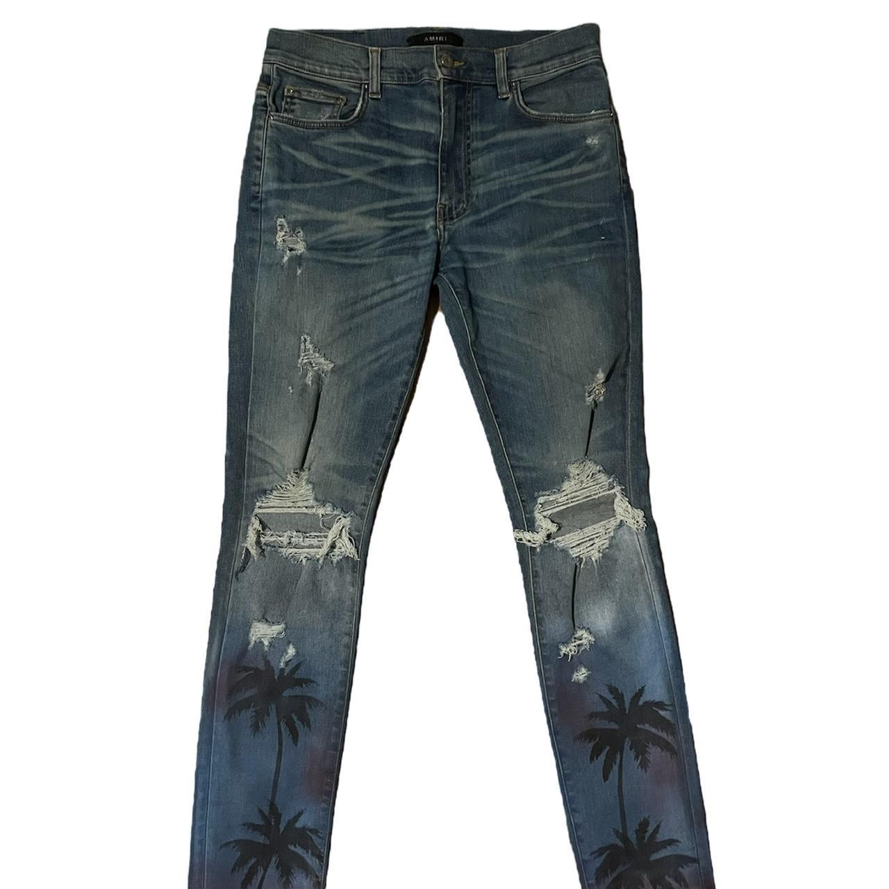 Blue Mike Amiri jeans SZ32 with palm tree