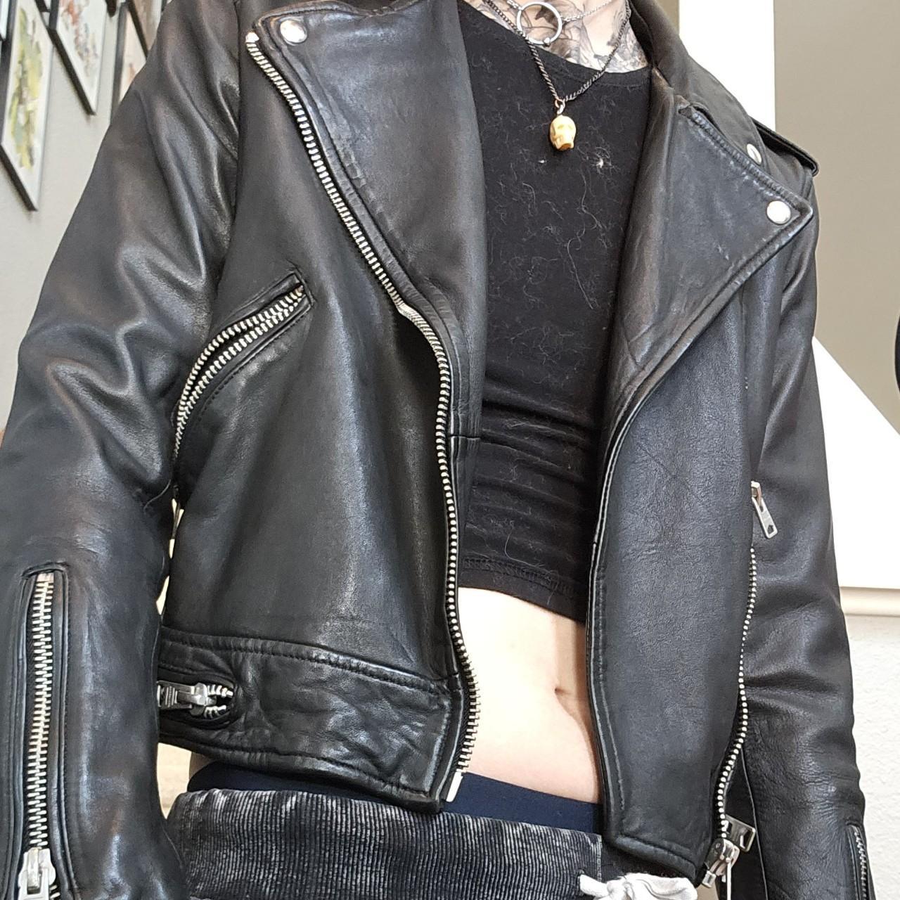 ALLSAINTS genuine leather biker jacket -SIZE UK 8,... - Depop