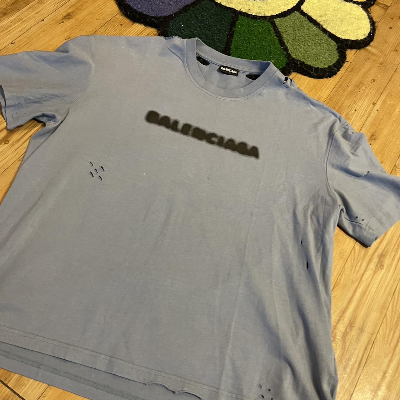 blue balenciaga tee