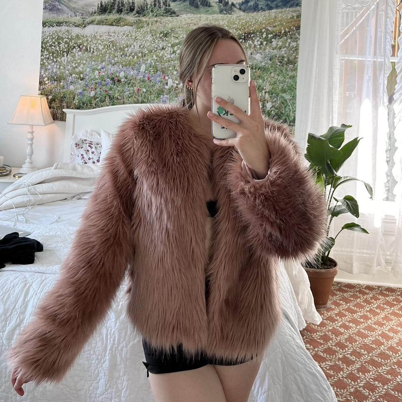 pink fluffy jacket forever 21