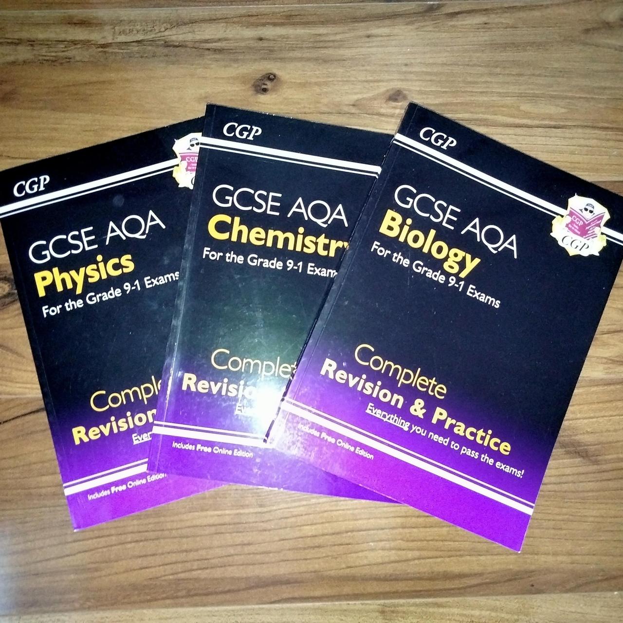 CGP Revision Guides for GCSE AQA Biology, Chemistry... - Depop