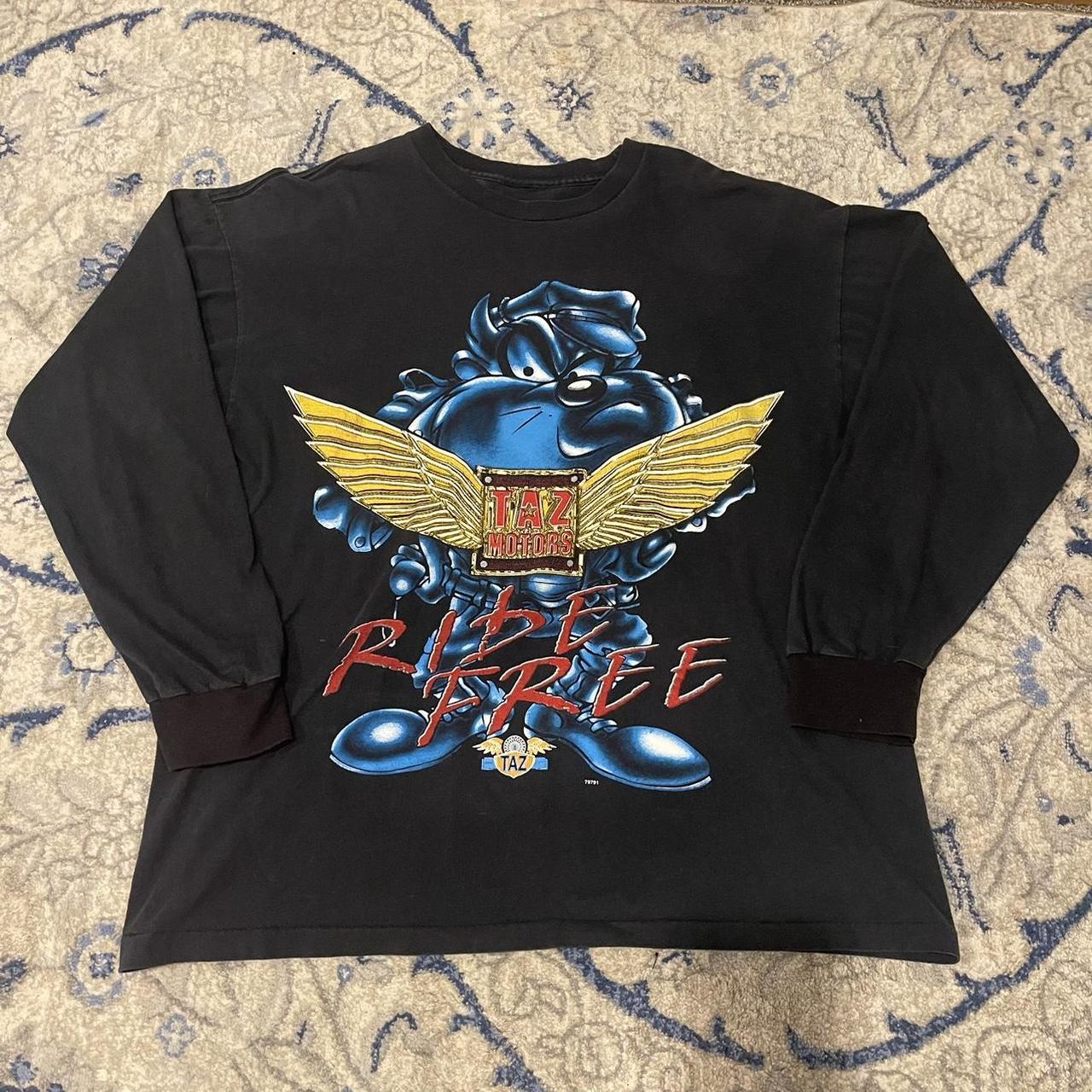 Vintage 1997 Looney Tunes Taz Motors Ride Free... Depop