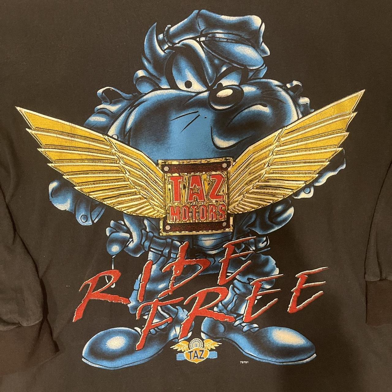 Vintage 1997 Looney Tunes Taz Motors Ride Free... Depop