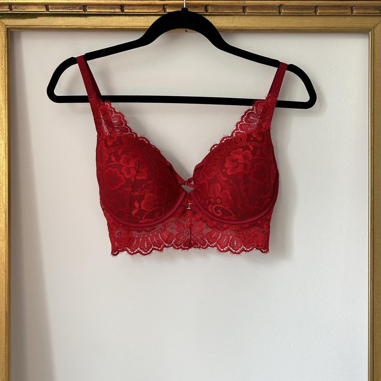 LaSenza red lacey bustier top ️‍🔥 -Size 34DD/Small... - Depop