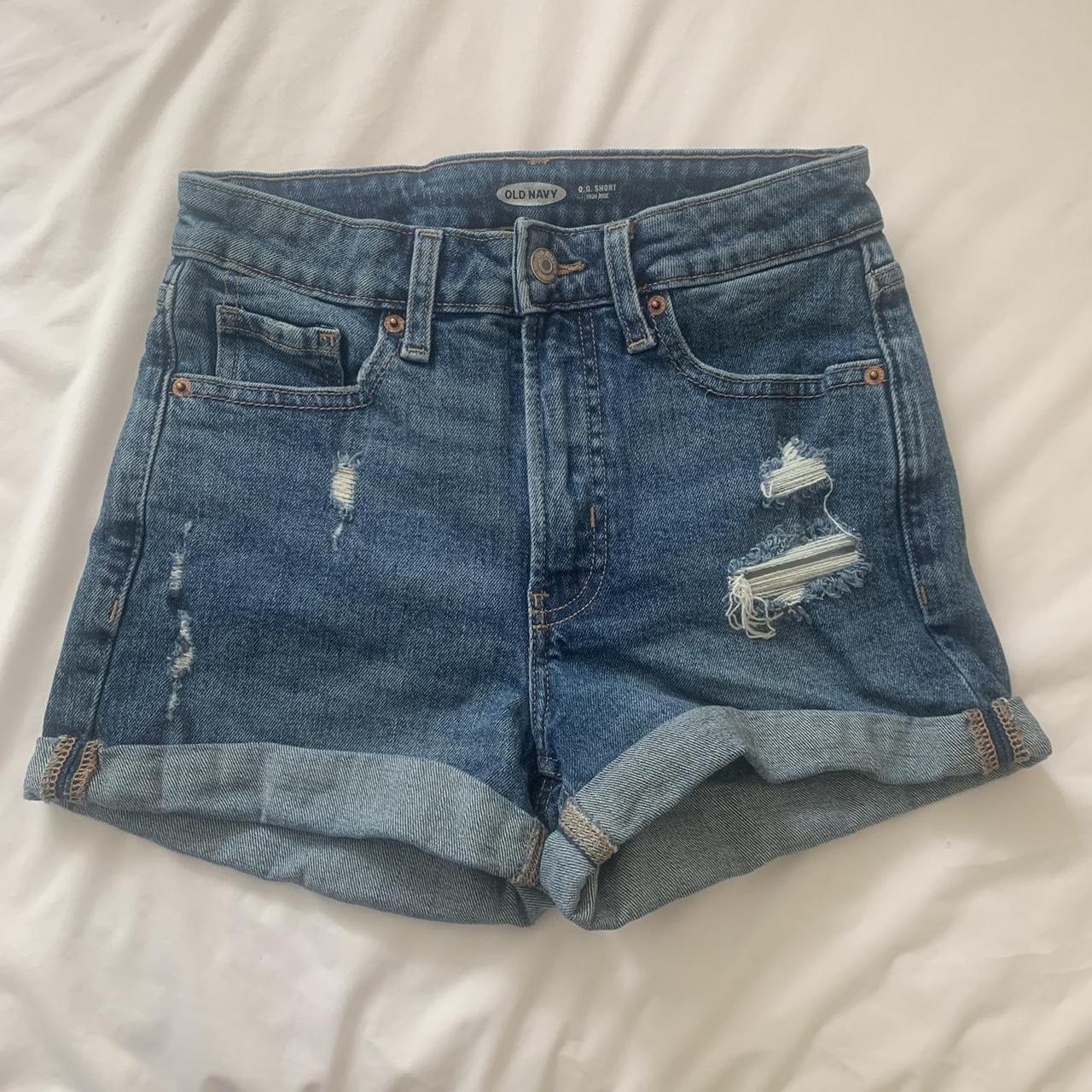 Old Navy Women's Blue Jean Shorts Size 0 No... Depop