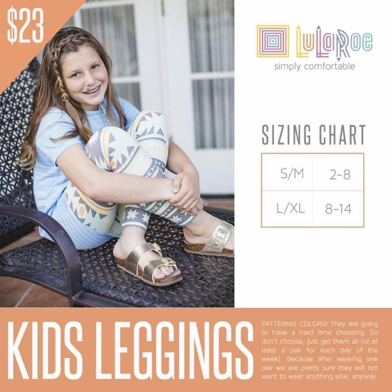 LuLaRoe Kids S/M Leggings New with Tags , Fits Size