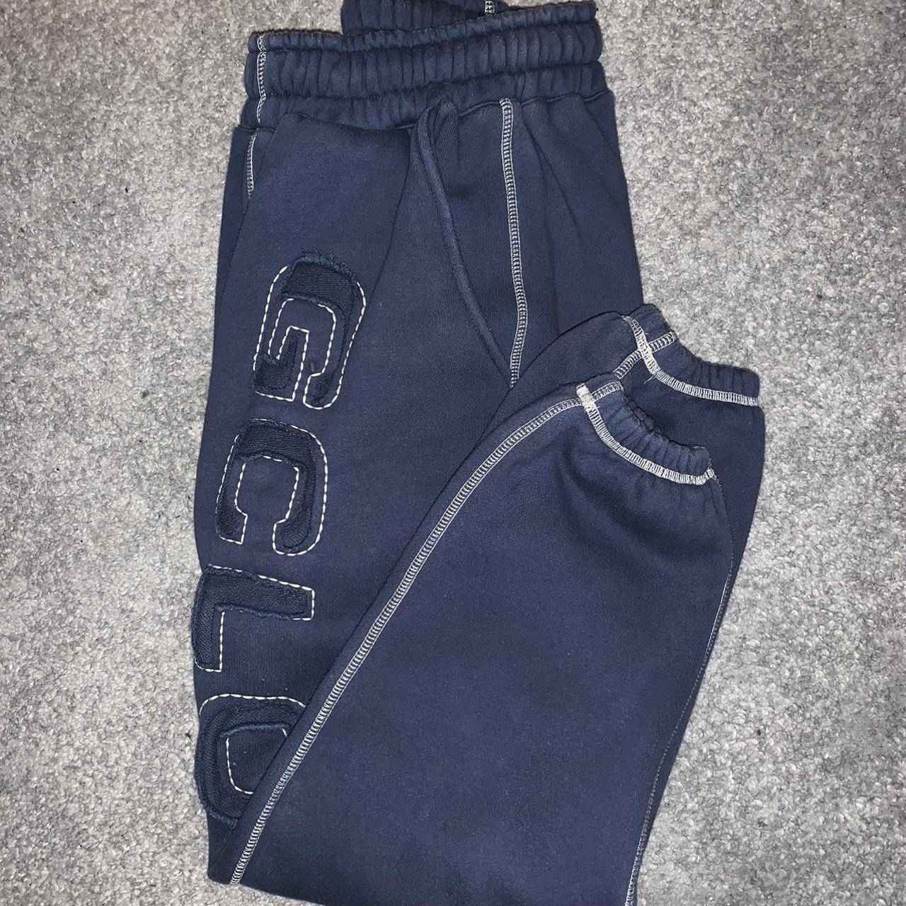 GCLO navy blue tracksuit bottoms / joggers. Good... Depop