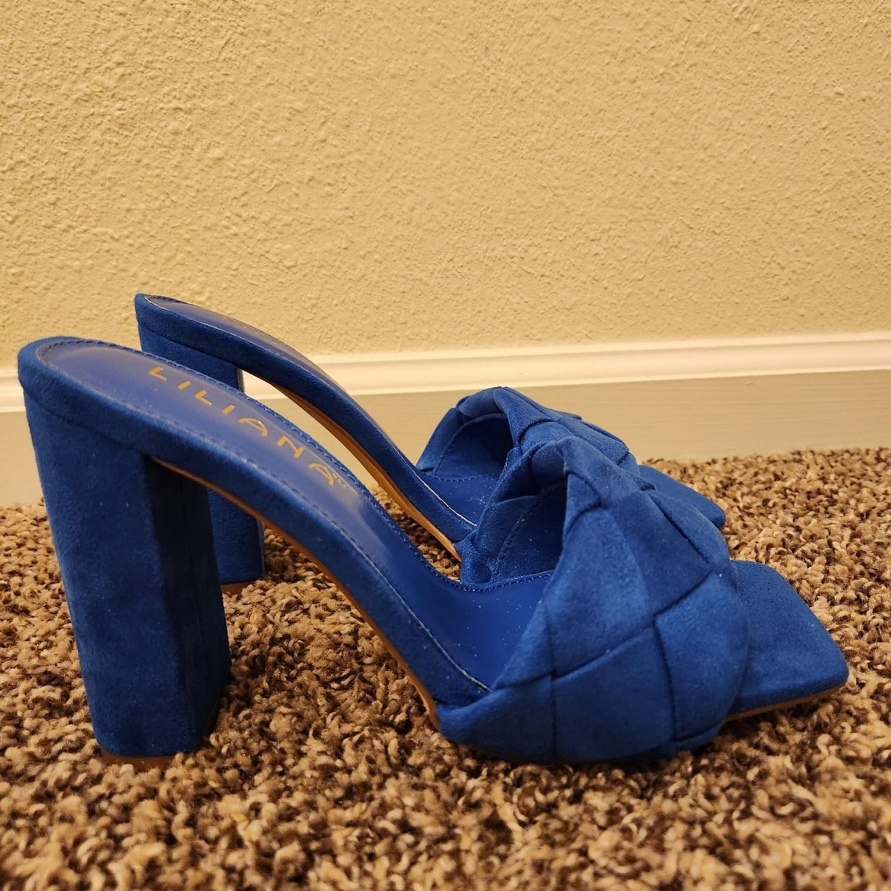 Royal blue outlet mule heels