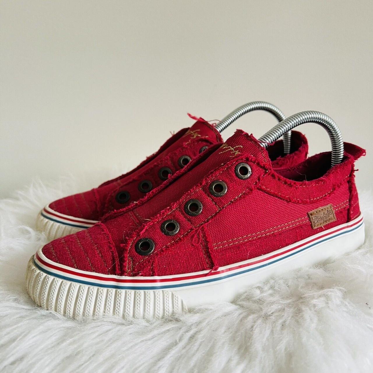 Blowfish Red Malibu Slip on No Lace Low Top Sneakers... - Depop