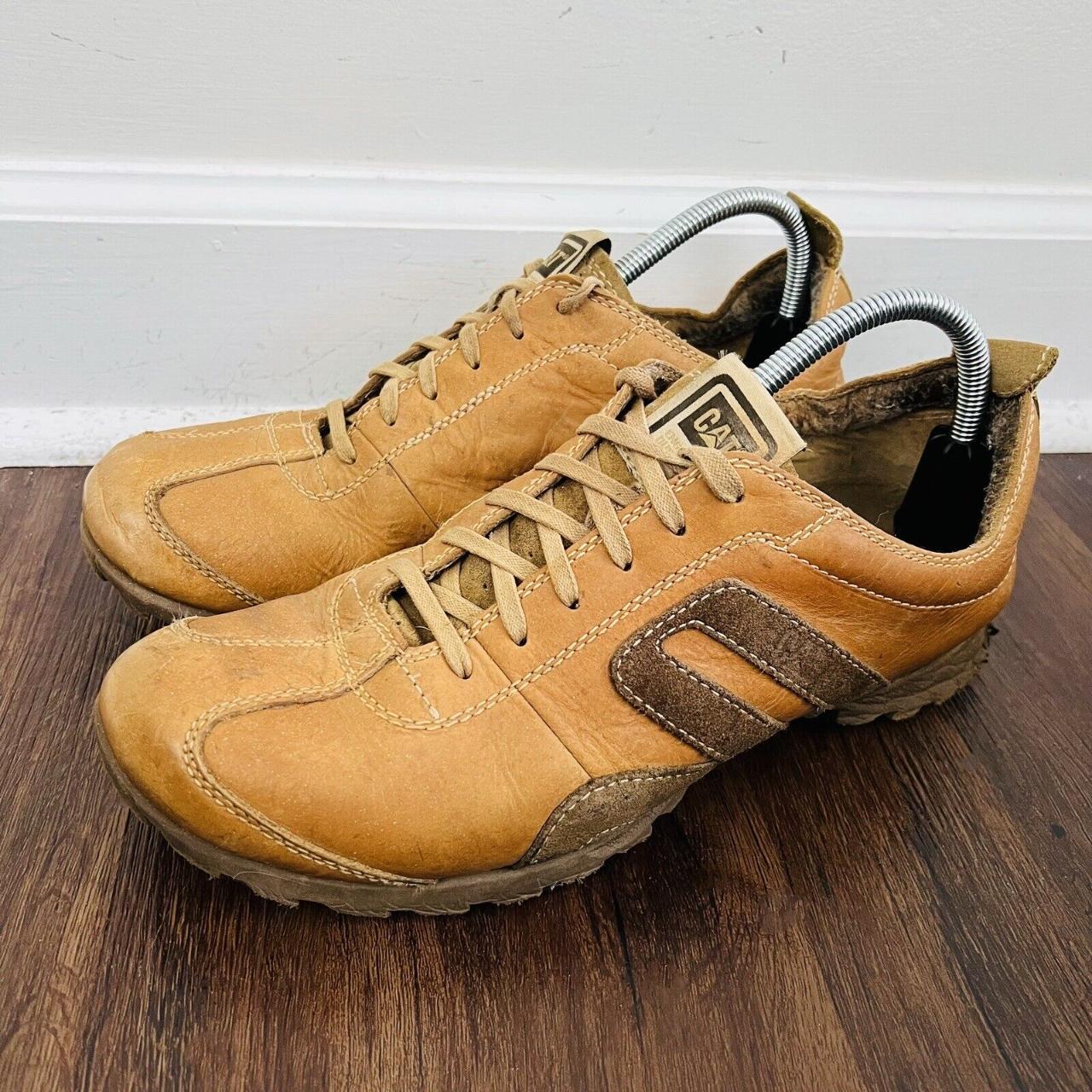 Cat Light Brown Leather Outdoor Work Shoes Casual... Depop