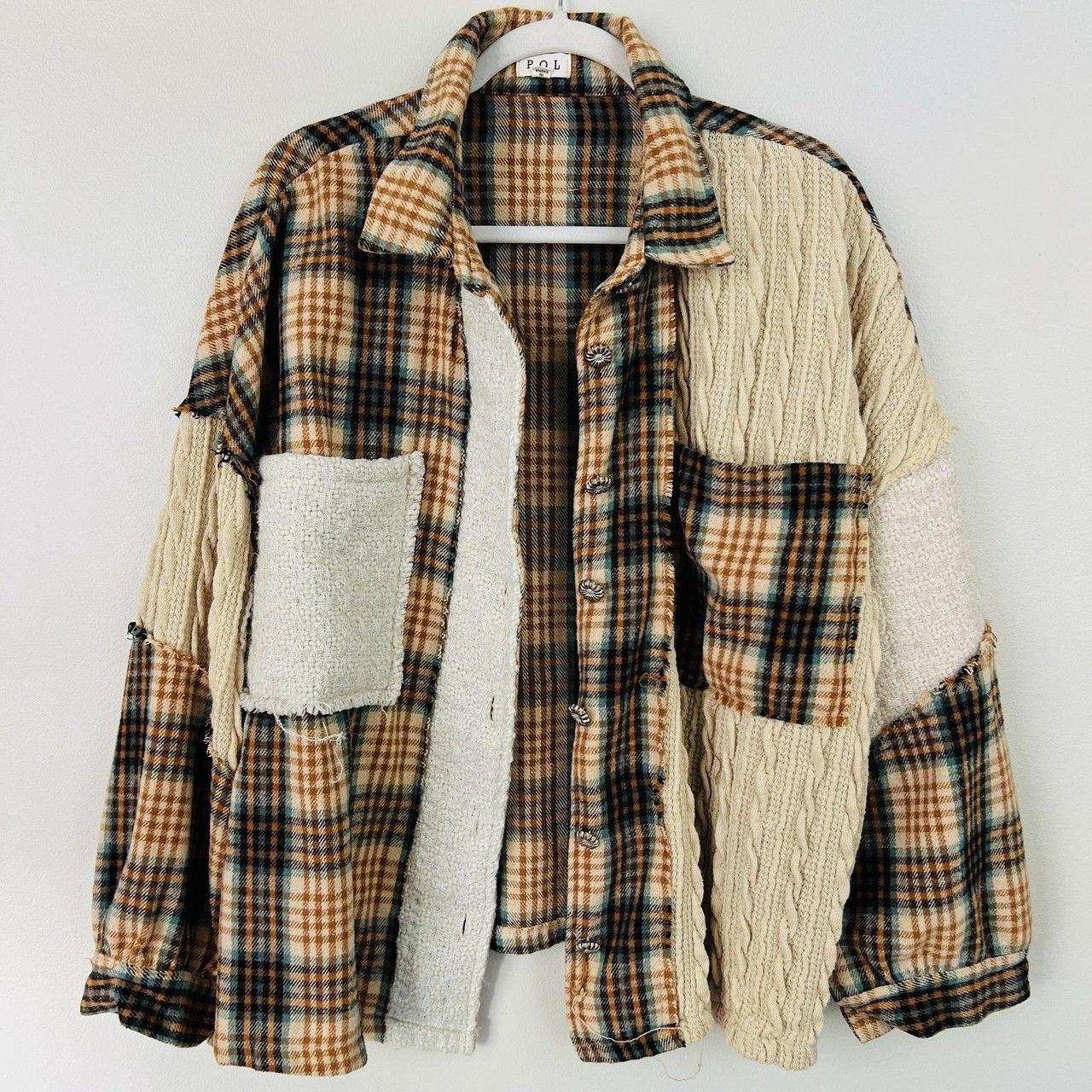 Women's Jacket - Brown - M – POL Mixed Patchwork … - image 2