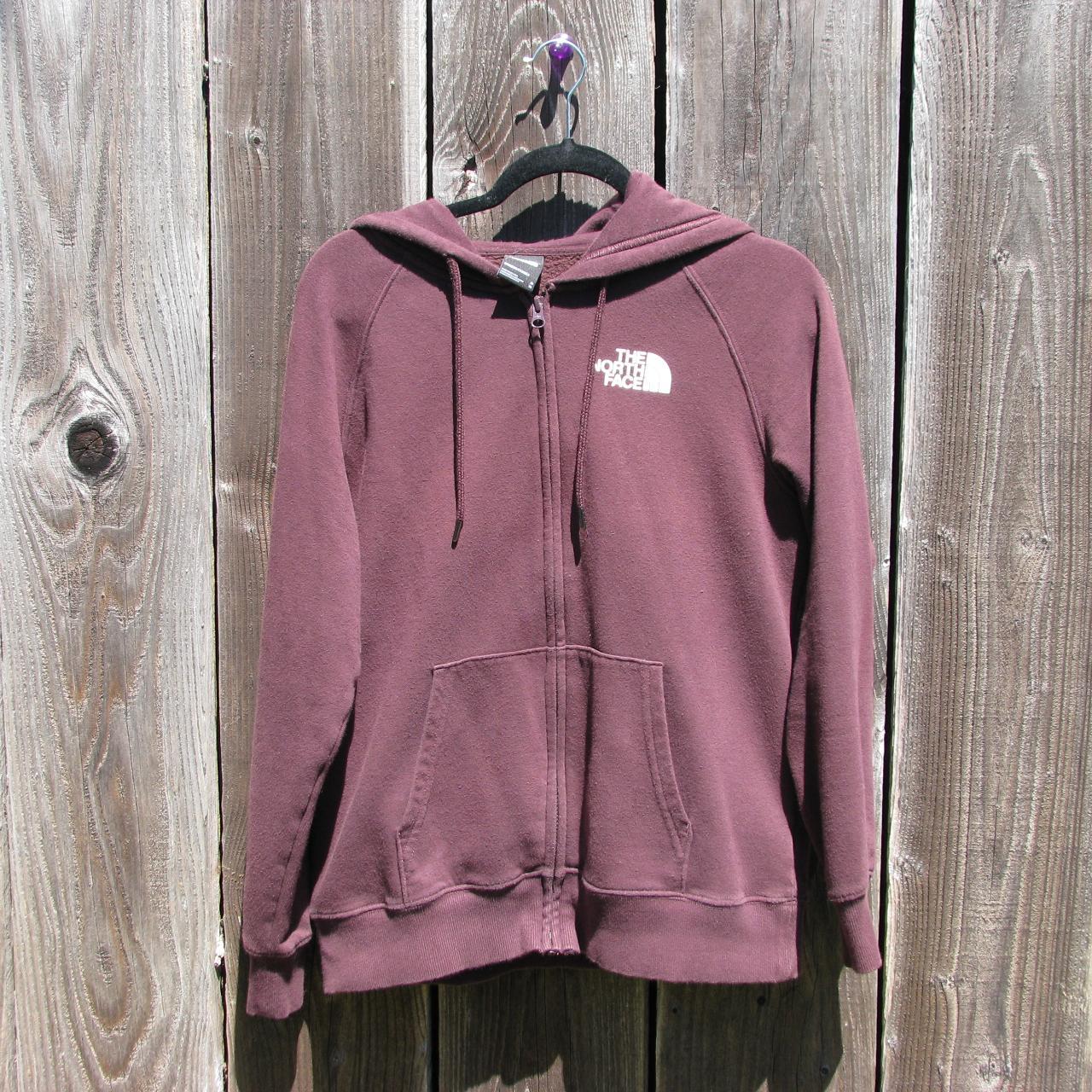 WOMENS NORTH FACE HOODIE BURGUNDY SIZE MEDIUM Depop